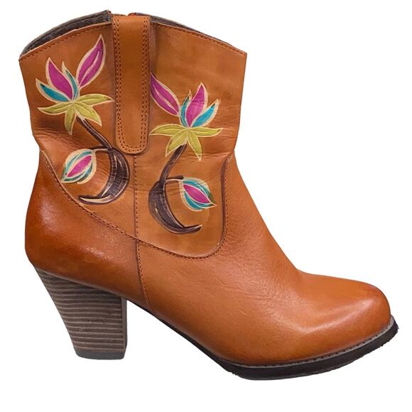 Elite X Corkys Women's Florence Brown Leather Floral Western Boot Size US 9 - Picture 1 of 11